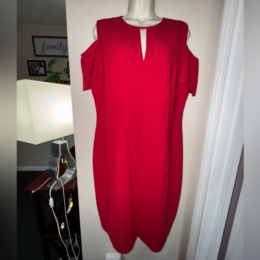 Ellen Tracy Vibrant Red Cutout Mini Dress